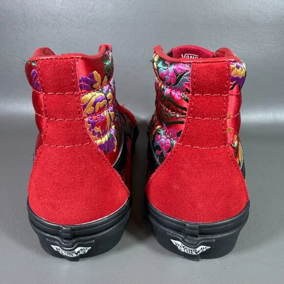 Vans **Limited Edition** Chinese New Year Red High-Top Floral Embroidery - Picture 6 of 14